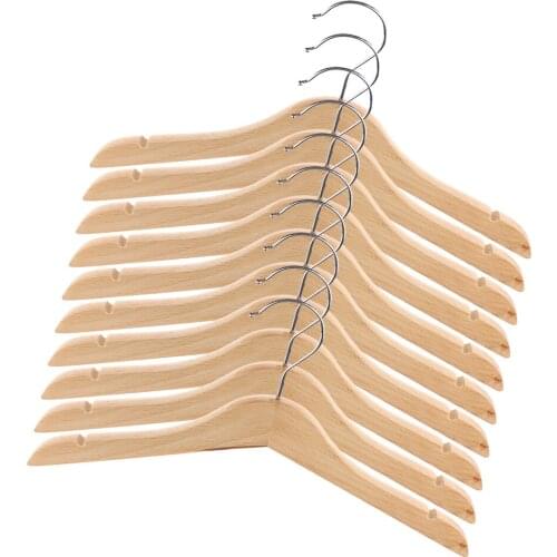 10pcs/set Durable Burlywood Kids Wood Closet Hook Organizer for Child Trousers Pants Rack Hanger
