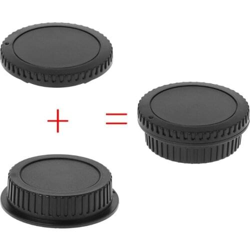 Rear Lens Body Cap Camera Cover Set Dust Screw Mount Protection Plastic Black Replacement for Canon EOS EF EFS 5DII 6D
