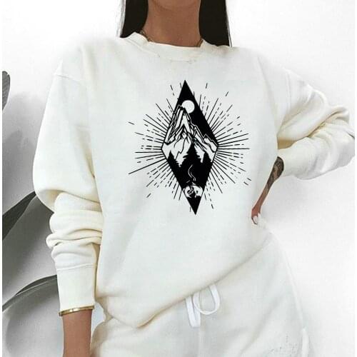 Power Of Nature Printed Sweatshirt The Comfy Runners Woman Adventure Time Loose Coat 2021 Harajuku Mountain Vogue Sudadera Mujer