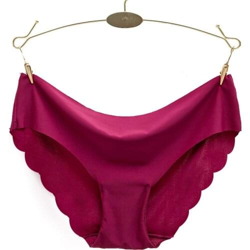 Women Underwear Sexy Ultra Thin Ice Silk Panties Plus Size Seamless Briefs Ruffles Low-Rise Summer black whtie Ladies Lingerie