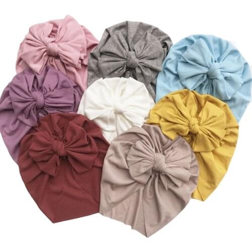 0-2Years Lovely Cotton Newborn Baby Boy Girl Hats Turban Cotton Beanie Hats Winter Warm Soft Cap for Toddler Infant Kid