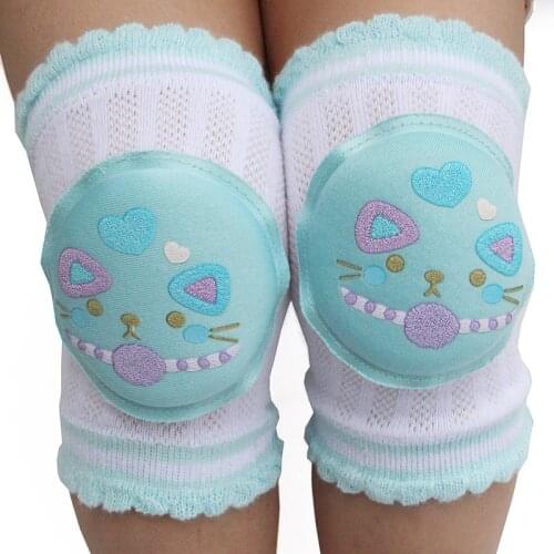 1Pair Baby Kneepad Cotton soft And Comfortable Children Knee Pads Doll Learn To Walk Best Protection Cute Cartoon Smile Cat