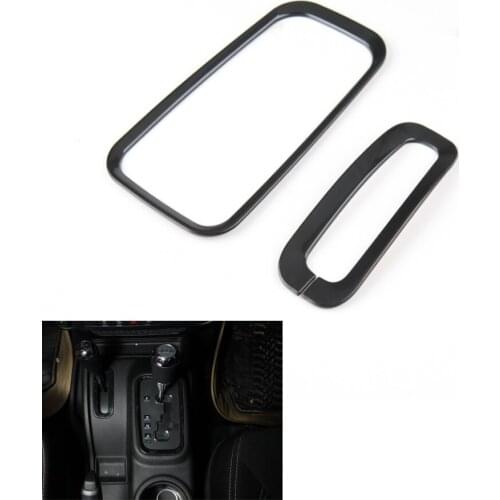 2pcs/set Car Gear Shift Box Transfer Frame Trim Styling Sticker Fit for Jeep Wrangler Unlimited 2011-2016 Accessories