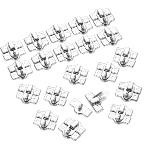 20Pcs Zinc Alloy Jewelry Chest Wine Wooden Box Case Toggle Latch Clasps Suitcase Padlock Hasp Hook Locked Buckle &Screws 26*28mm