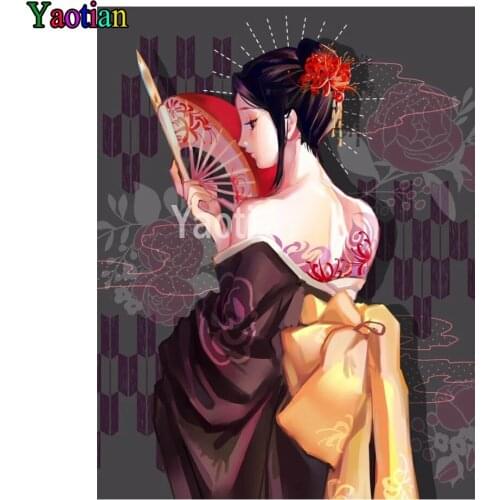 5D Diy Diamond Painting Japanese Kimono Woman Full Diamond Embroidery Rhinestone Geisha Diamond Mosaic Home Decoration New