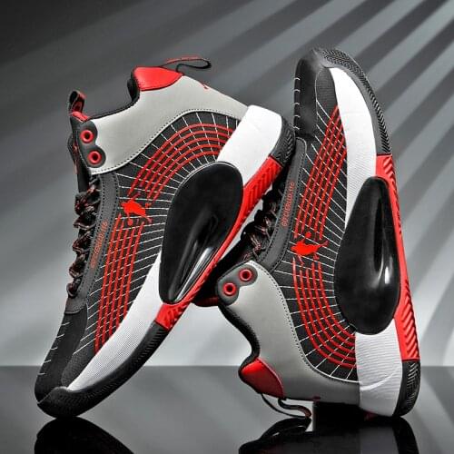 Basketball Shoes for Men Lace-Up High Top Sneakers Mens Retro Basketball Shoes Breathable Trend Men Sneakers Walking Shoes