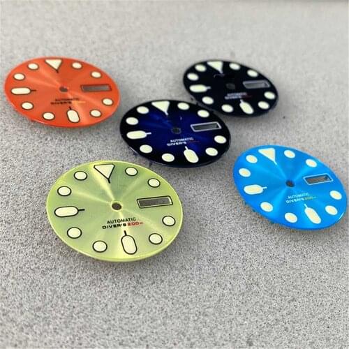 NEW Arrival Vintage dial for NH35/4R36 Movement watch dial 28.5MM Green Luminous watch dial parts ​womens watches Repair Part