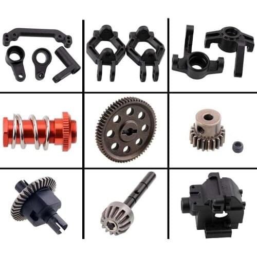 HNR H9801 Differential Gear/Wheel Hub C Base/Mini Motor Pinion Gears/Steering Kit/Suspension Arm/Wheelie Bar for RC Cars