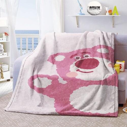 Disney Toy Story Strawberry Bear High Quality Blanket Unisex Children Kids Baby Boys Girls Gifts Keep Warm Super Soft Home Decor
