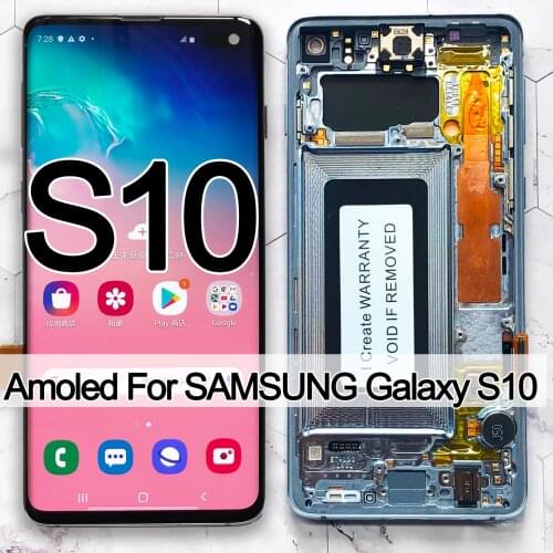 Original Amoled 6.1'' S10 LCD For SAMSUNG Galaxy S10 G973F/DS G973U G973 SM-G973 Display Touch Screen Digitizer Replacement