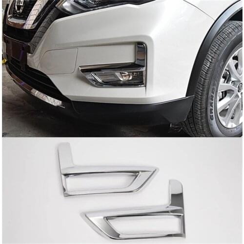 For Nissan Rogue X-Trail Facelift XTrail T32 2017 2018 Front + Rear Fog Light Lamp Cover ABS Chrome Bumper Styling Accessories