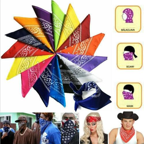 2020 Unisex Double Sided Headscarf with Wrap Neck and Head Cloth 100% Cotton Boho Print Pocket Squares Women Man