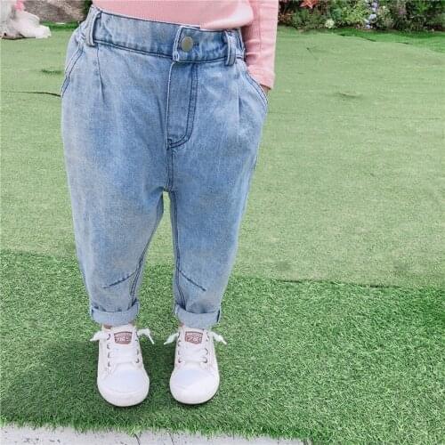 2 3 4 5 6 7 Y Toddler Girls Jeans Fashion Korean Denim Pants for Boy Kids Trousers High Quality 2020 Elastic Waist Child Pants