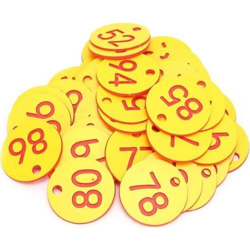 Beehive Tag Farm Supplies Beehive Tag ABS Round Numbered Sign Labels with Hole Livestock Accessory Red+Yellow Numbered Tag