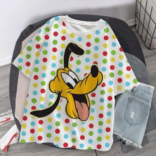 Disney Ladies Short Sleeve Harajuku T-shirt Mickey Minnie Donald Duck Cartoon Kawaii T-shirt Oversized Summer Woman Top