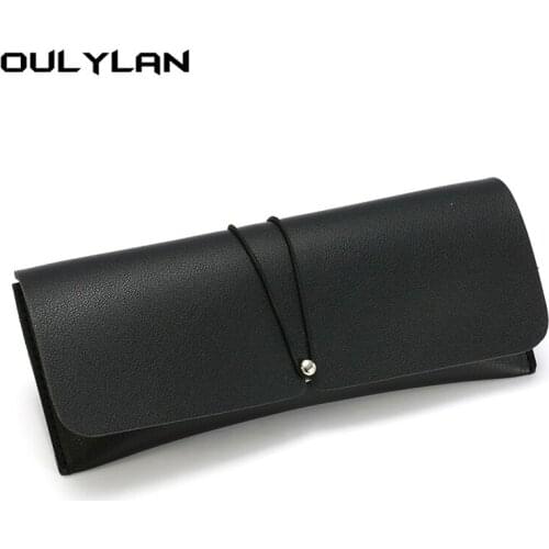 Oulylan Fashion Soft PU Leather Sunglasses Bag Black Case Drawstring Travel Portable Glasses Box