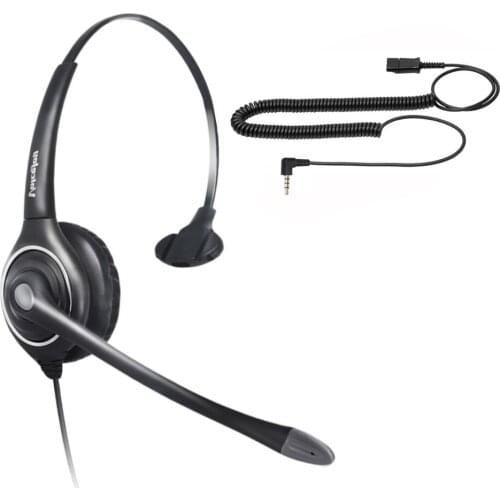 Home/Office headphones QD (Quick Disconnect) headset with single 3.5mm plug for laptop,Smartphone,mobile phone,PC or RJ9 plug