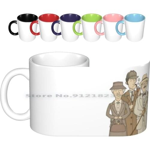 Detectives Ceramic Mugs Coffee Cups Milk Tea Mug Agatha Christie Marple Poirot Detectives Murder Mystery Reading Novels Books
