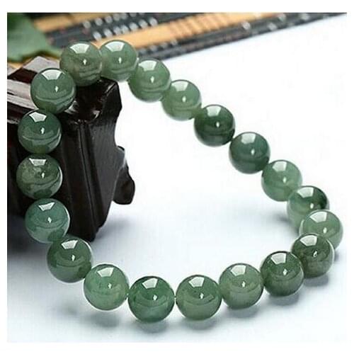 Chinese 100% Natural Hetian Nephrite Jade Bangle Bead Bracelet 16MM