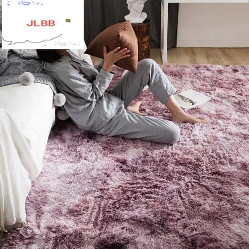 Bubble Kiss Soft Silk Carpets For Living Room Bedroom Kid Room Rugs Home Tie-dye Gradient Faux Fur Rug Fluffy Carpet Area Rugs