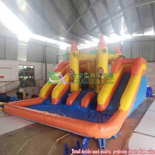 Commercial kids mini inflatable water slide with pool cheap water slides for sale