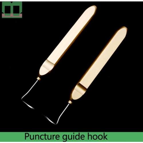 Puncture guide hook Cosmetic and plastic surgery instruments and tools for skin lifting surgery stainless steel Aureate handle