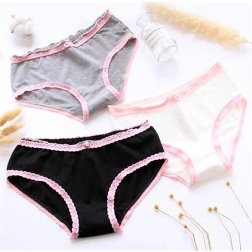New Arrived 4Pcs/Lot Girl Panties Underwear Lace Briefs Cotton Lingerie Soft Comfortable Bowknot Cartoon Panty Wholesale L023-4