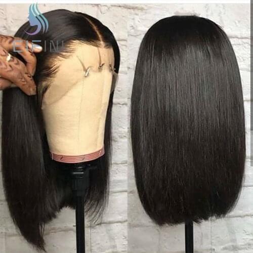 Short Bob Brazilian Lace Closure Wig Remy Straight Lace Front Human Hair Wig With Baby Hair For Black Women Pre Plucked Hairline
