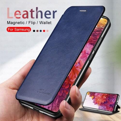 Luxury Leather Magnetic Flip Case For Samsung Galaxy S20 FE S8 S9 Plus S7 Note 20 ultra s10 Lite S 10 9 Stand Wallet Cover Coque