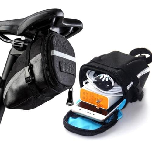 Outdoor Bike Saddle Bag Waterproof Cycling Seat Pouch 1.2L Portable Seatpost Storage Bag Tail Rear Pannier Inner Tube Kit Case