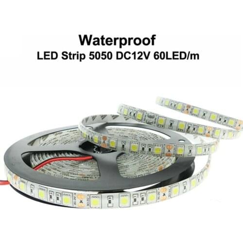 LED Strip light 5050 DC12V 5M 300led flexible 5050 bar light high brightness waterproof RGB/Cold White indoor home decoration
