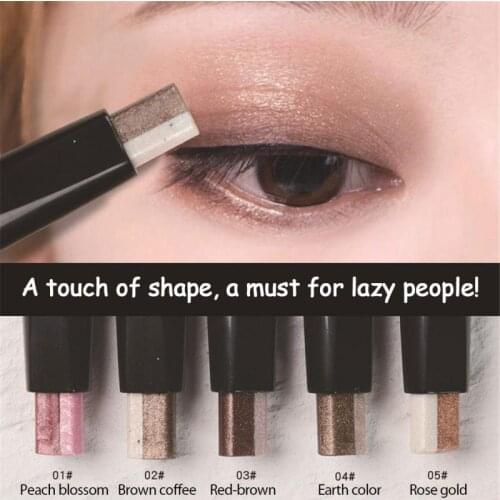 Eyeshadow Stick Double Color Eyeshadow Stick Stereo Gradien Lying Silkworm Shimmer Eye Shadow Cream Pen Eye Makeup Cosmetics