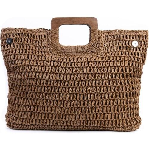 Vintage Bohemian Straw Bag for Women Summer Large Capacity Beach Handbags Rattan Handmade Kintted Travel Bags Bolsas Mujer