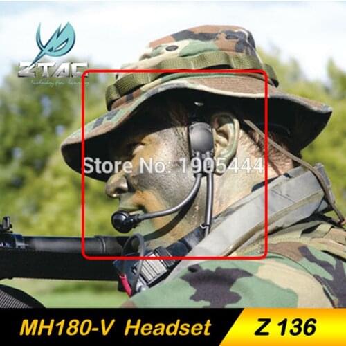 Z-TAC Z-Tactical Military Headset MH180-V Bone Conduction Tactical Earphone For Shooting Hunting Airsoft Gun Midland Headphone