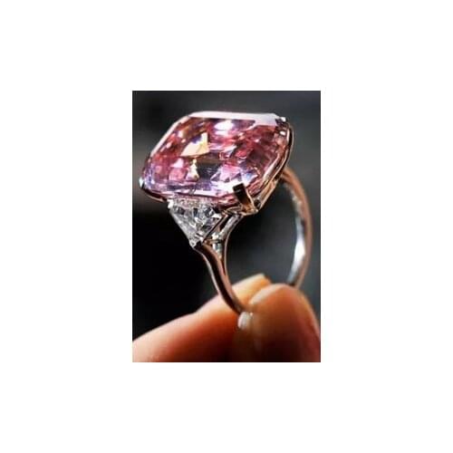 Woman Fashion 925 Sterling Silver Ring Simple and Elegant Square Natural Ruby Jewelry Wedding Engagement Party Ring Size 5-11