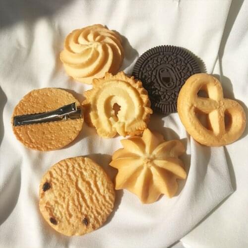 1pc Simulation cookie hairpin toy funny cute realistic hair decoration girl gifts birthday party dress up