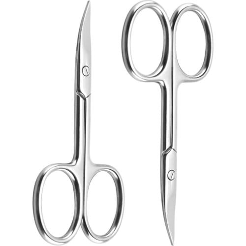 1 Pcs Stainless Steel Eyebrow Trimmer Dermaplaning Tool Professional Curved Head Makeup Scissors Tools