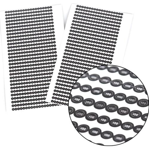 1000pcs/pack Fragile Warranty Sticker Shall Be Null Void The Warranty Black Round 0.25cm