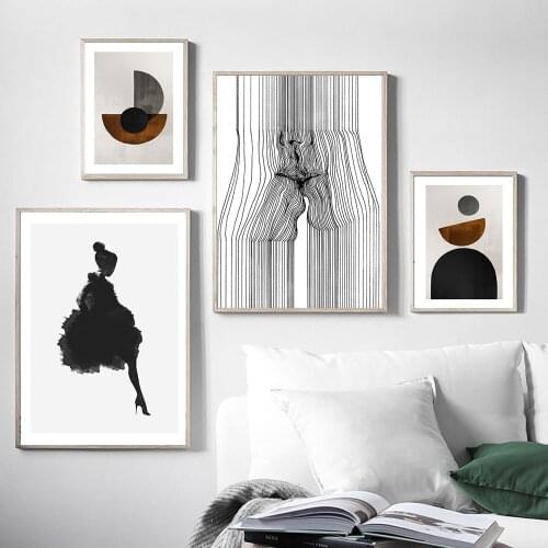 Abstract Line Face Kiss Canvas Poster Nordic Geometry Decoration Wall Print Painting Decorative Picture Scandinavian Home Decor