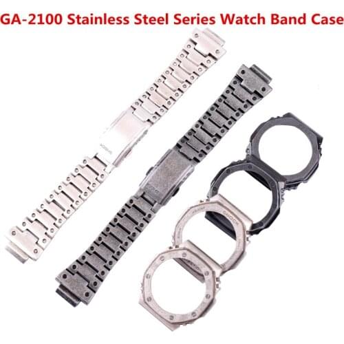 Watch accessories suitable for Casio modified accessories G-SHOCK metal shell AP strap GA-2100 2110 watch strap