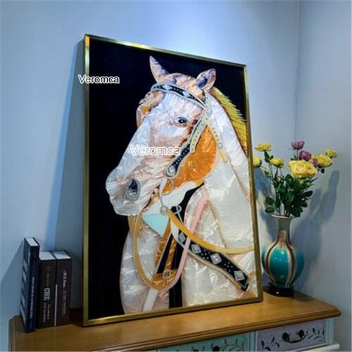 Diy Diamond Painting Cross Stitch Kit Horse 5D Diamond Embroidery Animal Full Drill Living Room Wall Decor Handmade Artwork
