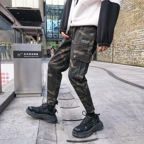 Mens Joggers Cargo Pants Harajuku Camouflage Tactical Military Pants Casual Street attire Camo Running SweatpantsTrousers Man