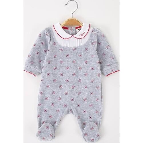 Baby velour rompers long sleeve girl boy clothes flower long sleeve onesies pyjamas newborn baby footed overalls jumpsuit outfit