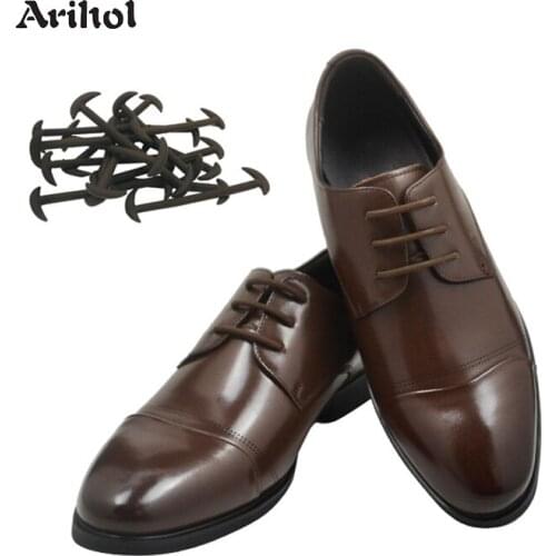 12PCS No Tie Elastic Shoelaces for Shoes Sneakers Lazy Gel Tie-less Shoestring Shoes Accessories Black White Brown