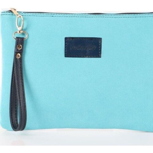 Blue Simple Hand Bag Zipper Turquoise Colors Arched stylish style bag summer evening dress