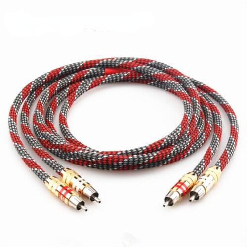 Hifi RCA signal cable 4N OFC silver plated audio cable male to male 2RCA-2RCA For Amplifier CD player