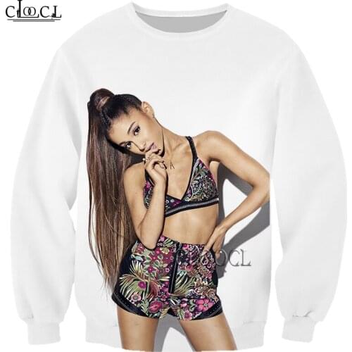 HX Newest Singer Ariana Grande 3D Print Men Women Sweatshirt Fashion Autumn Hip Hop Long Sleeve Harajuku Tops Drop Shipping