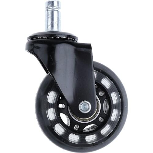 Office Chair Caster Wheels 2.5 inch Swivel Plate PU Caster Wheels Replacement Part for Furniture Home Hardware with Lock Brake