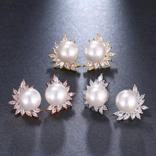 KSRA Hypoallergenic Brilliant Chandelier Pearl Bridal Earrings For Women wedding Jewelry Bridesmaids Gift Vintage Jewelry