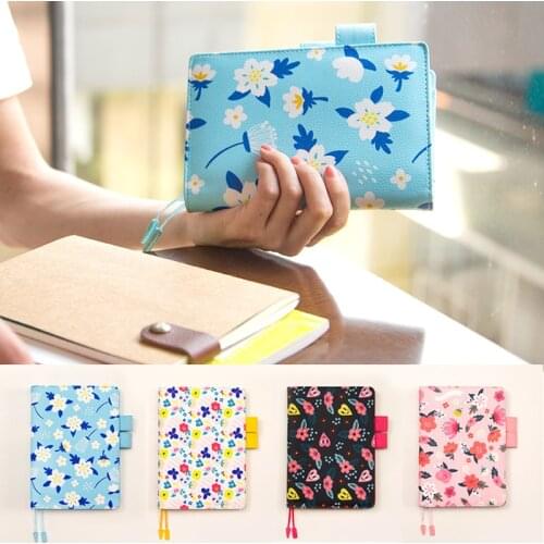 Cute flower fitted leather notebook stationery,fine personal agenda planner organizer/daily weekly planner/diary notebook A5A6